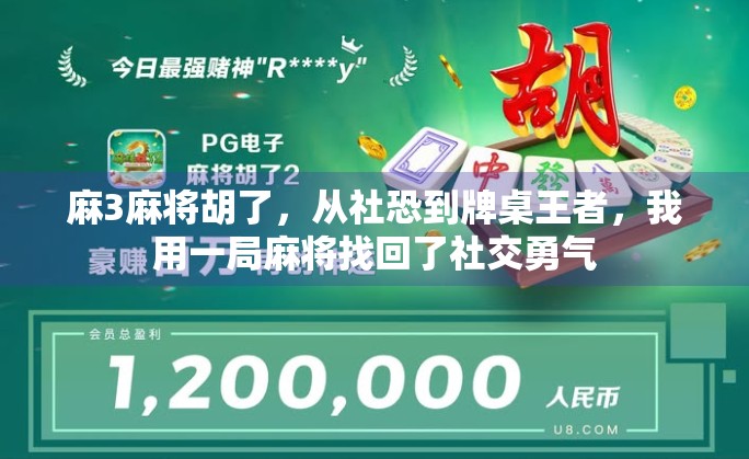 麻3麻将胡了，从社恐到牌桌王者，我用一局麻将找回了社交勇气