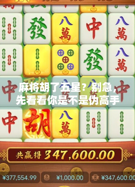 麻将胡了五星？别急，先看看你是不是伪高手！