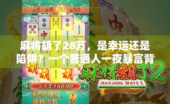 麻将胡了28万，是幸运还是陷阱？一个普通人一夜暴富背后的真相