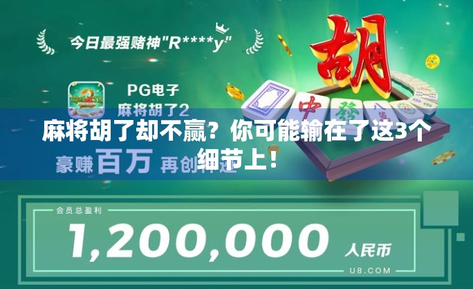 麻将胡了却不赢？你可能输在了这3个细节上！