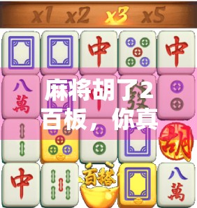 麻将胡了2百板，你真的赚了吗？揭秘麻将板子背后的金钱游戏！