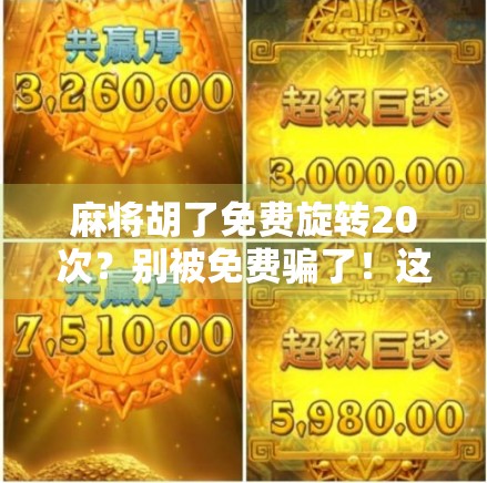麻将胡了免费旋转20次？别被免费骗了！这背后藏着什么套路？